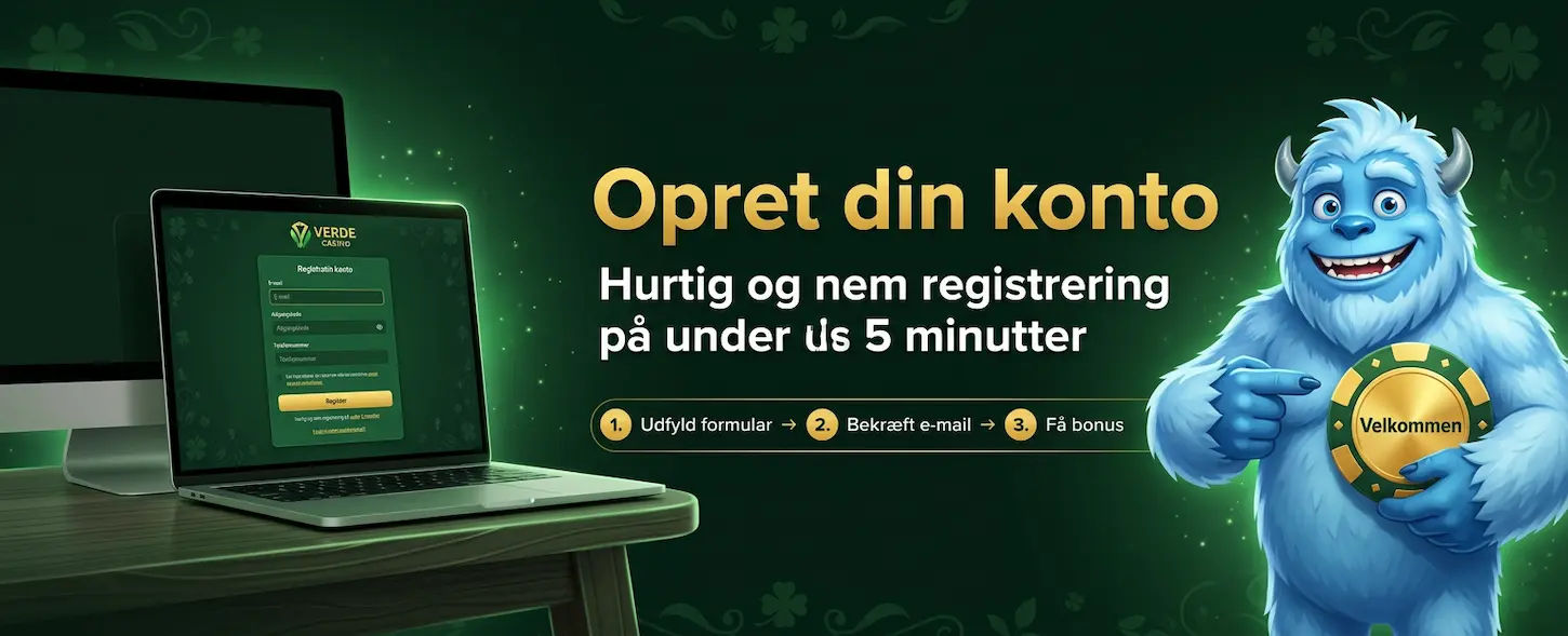 Verde Casino registrering trin for trin – opret din konto nemt og hurtigt på under fem minutter.
